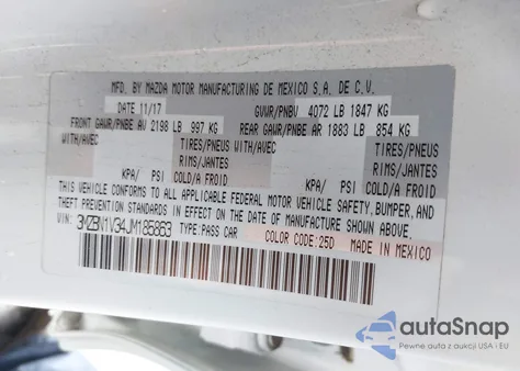2018 Mazda Mazda3 Touring from USA, damaged, VIN 3MZBN1V34JM185863